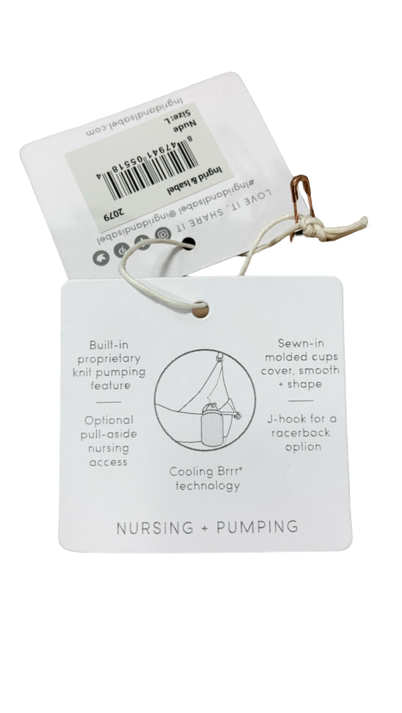 Ingrid & Isabel Nursing And Pumping Bra, L, Nude