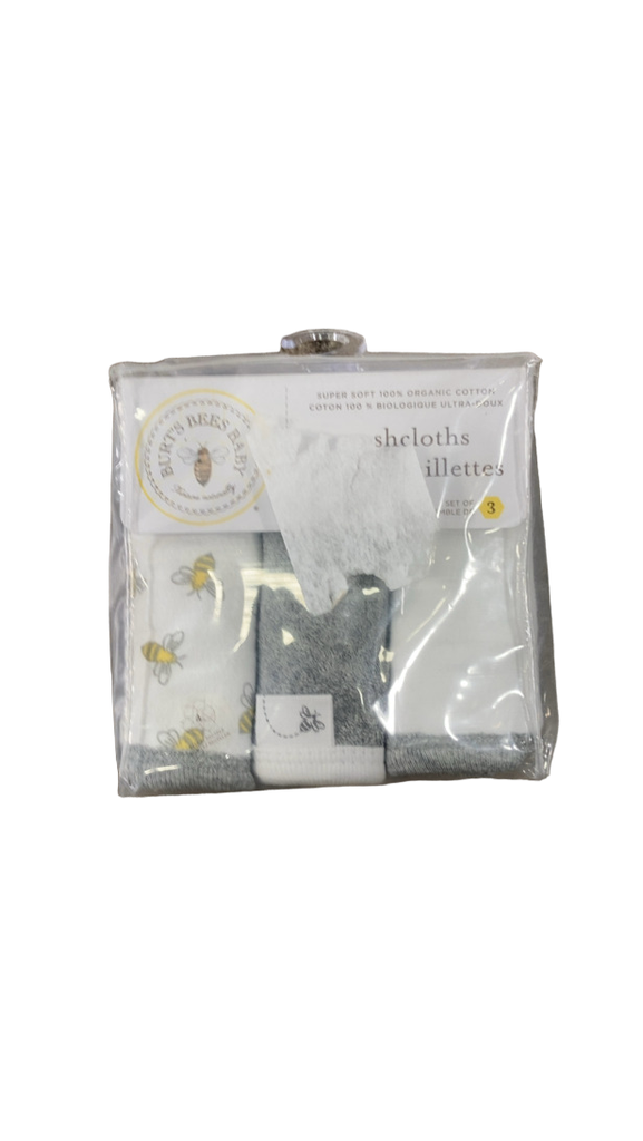 Burt's Bees Baby Washcloths, 3 Pack, Honey Bee