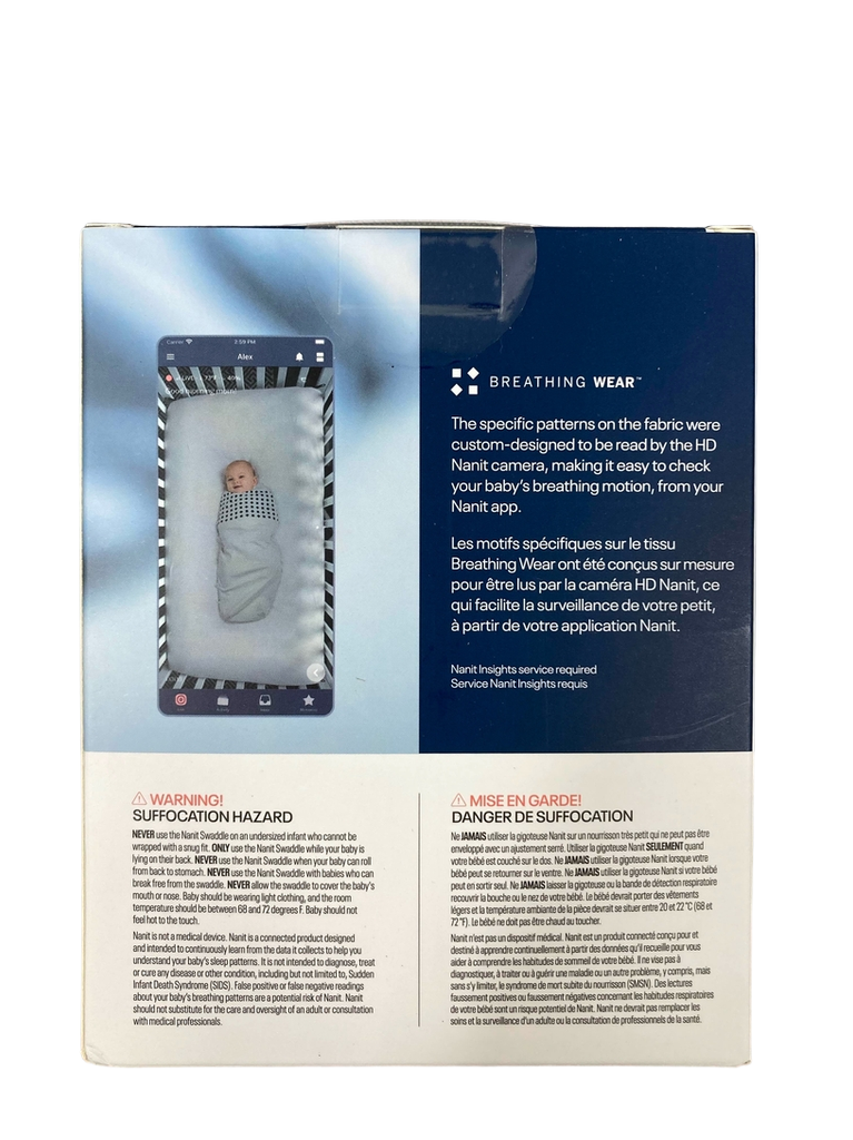 Nanit Breathing Wear Swaddle, Pebble Grey, Newborn