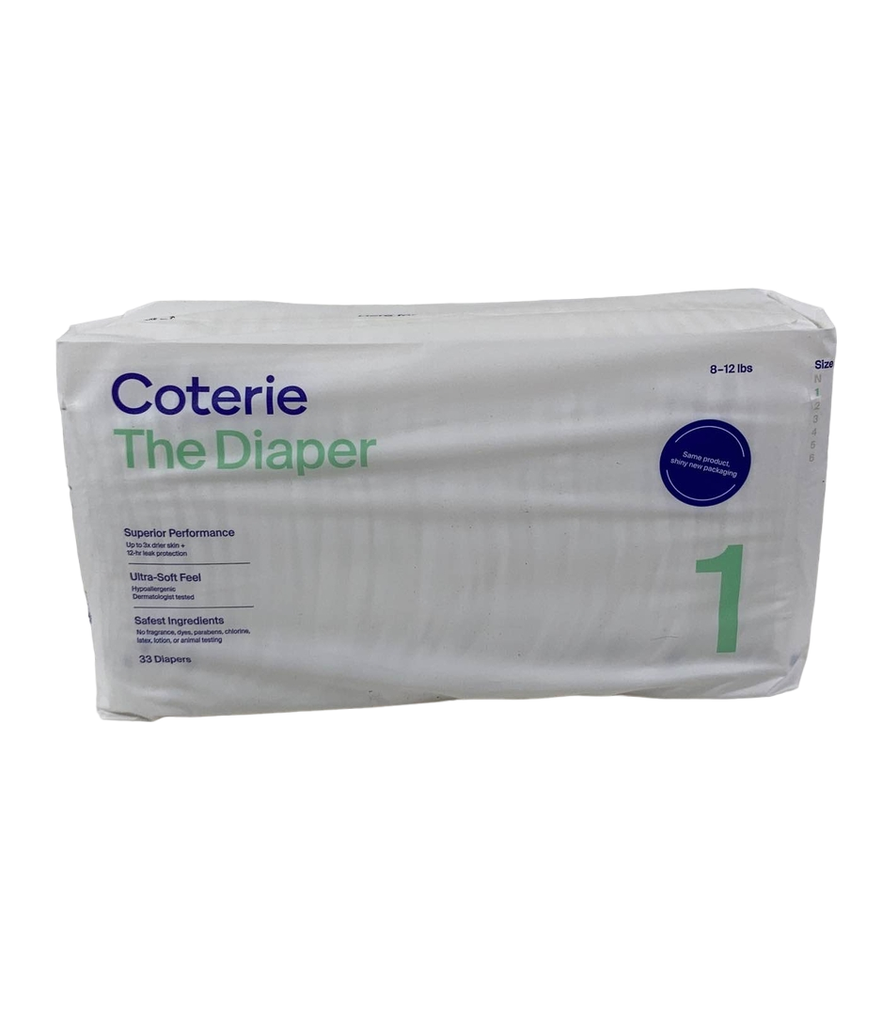 Coterie, Size 1 Diapers, 33 Pack