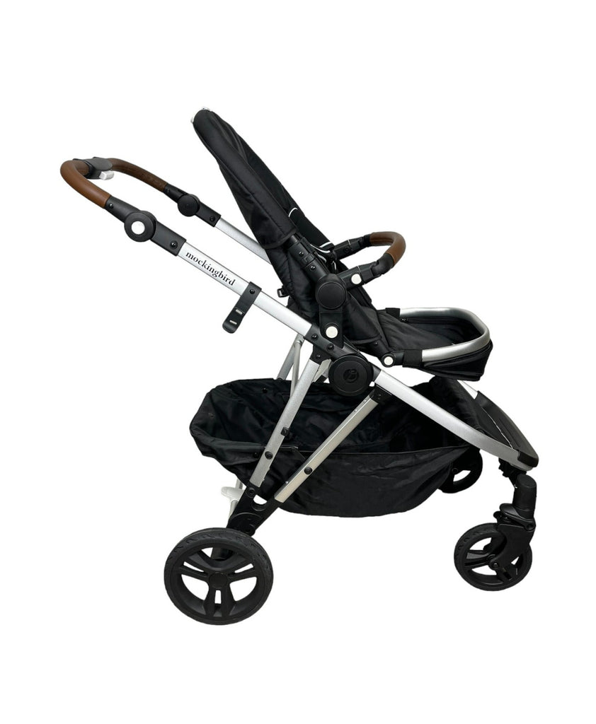 Mockingbird Single to Double Stroller, 2022, Silver with Penny Leather
