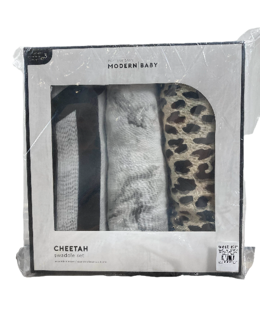 Pottery Barn Kids Cheetah Muslin Swaddle Set 3 pack