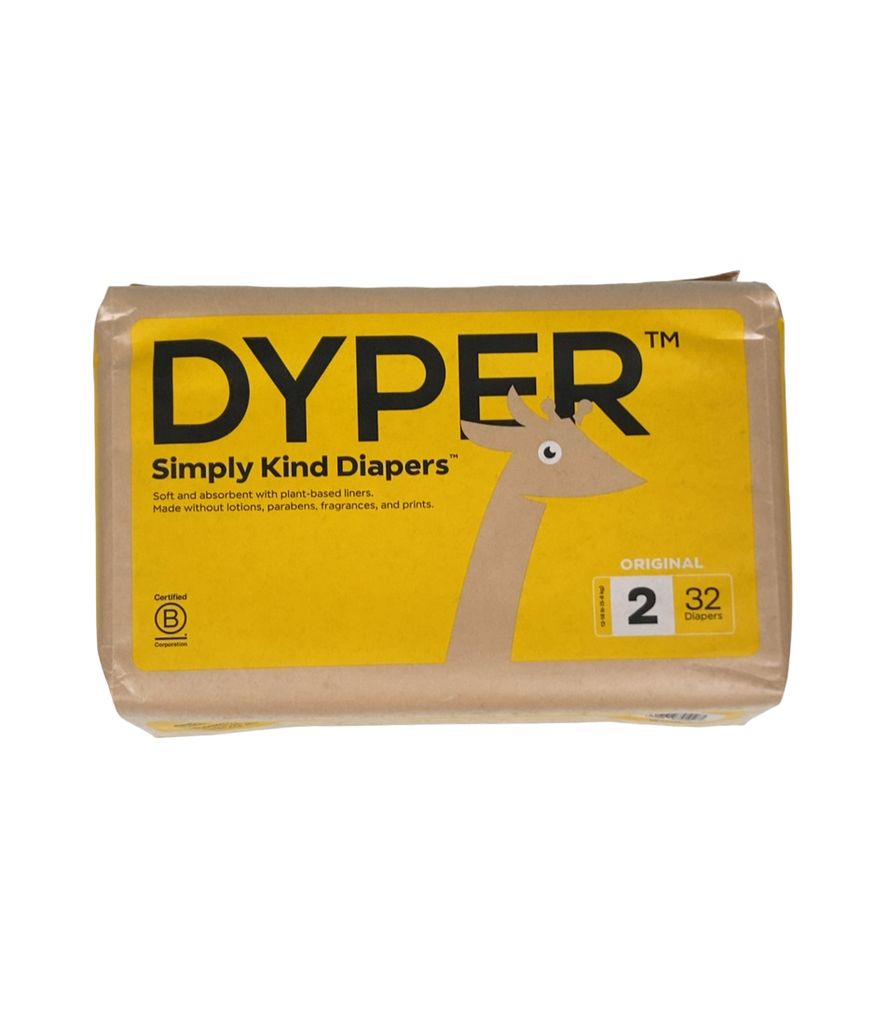 DYPER Bamboo Diapers, Size 2, 32 Count