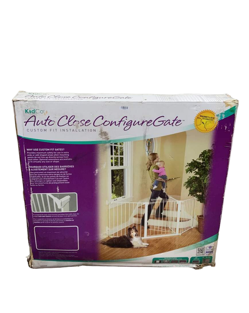 KidCo ConfigureGate Baby Gate - Auto Closing Safety Gate With 30" Door Section, White