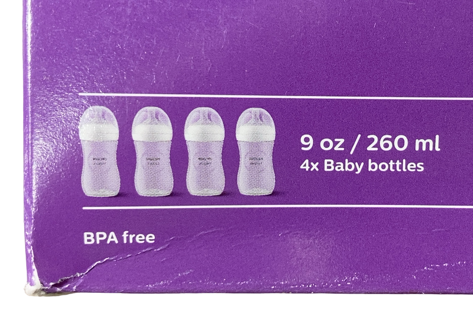 Philips Avent Natural Baby Bottles, 9oz, 4 Pack, Clear