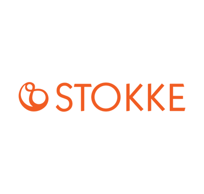 Stokke logo in orange on transparent background