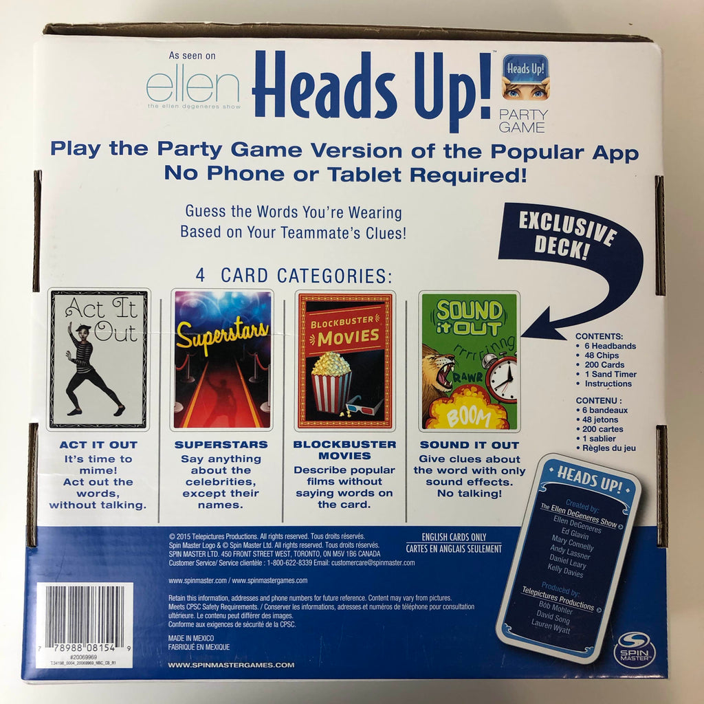 Spin Master Heads Up Party Game
