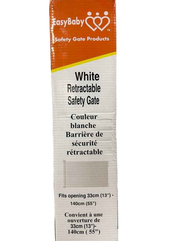 EasyBaby Retractable Baby Gate, White