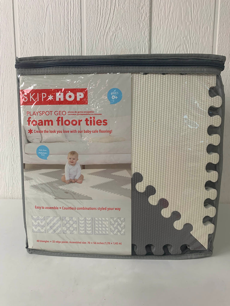 Skip Hop Interlocking Foam Floor Tiles Playspot, Grey Cream
