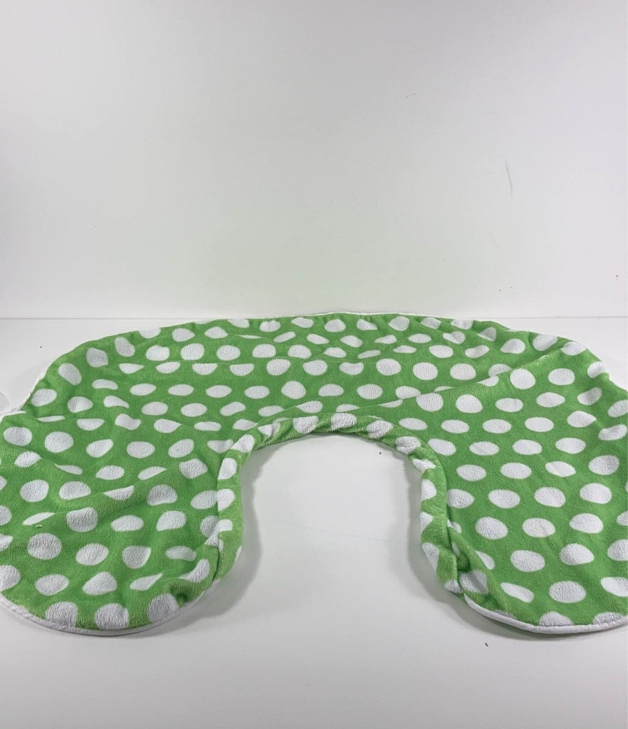Boppy Nursing Pillow Slipcover, green with white dots