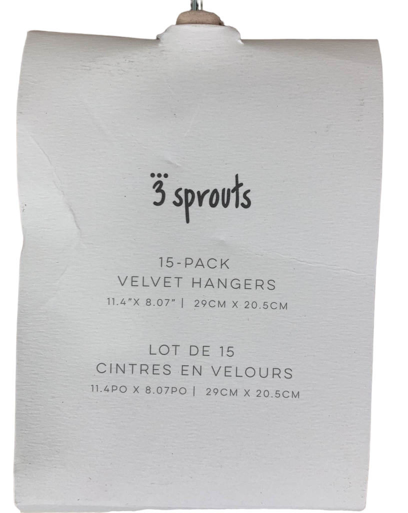 3 Sprouts Baby Velvet, Non-Slip Clothes Hangers - Pack of 30 - Gray