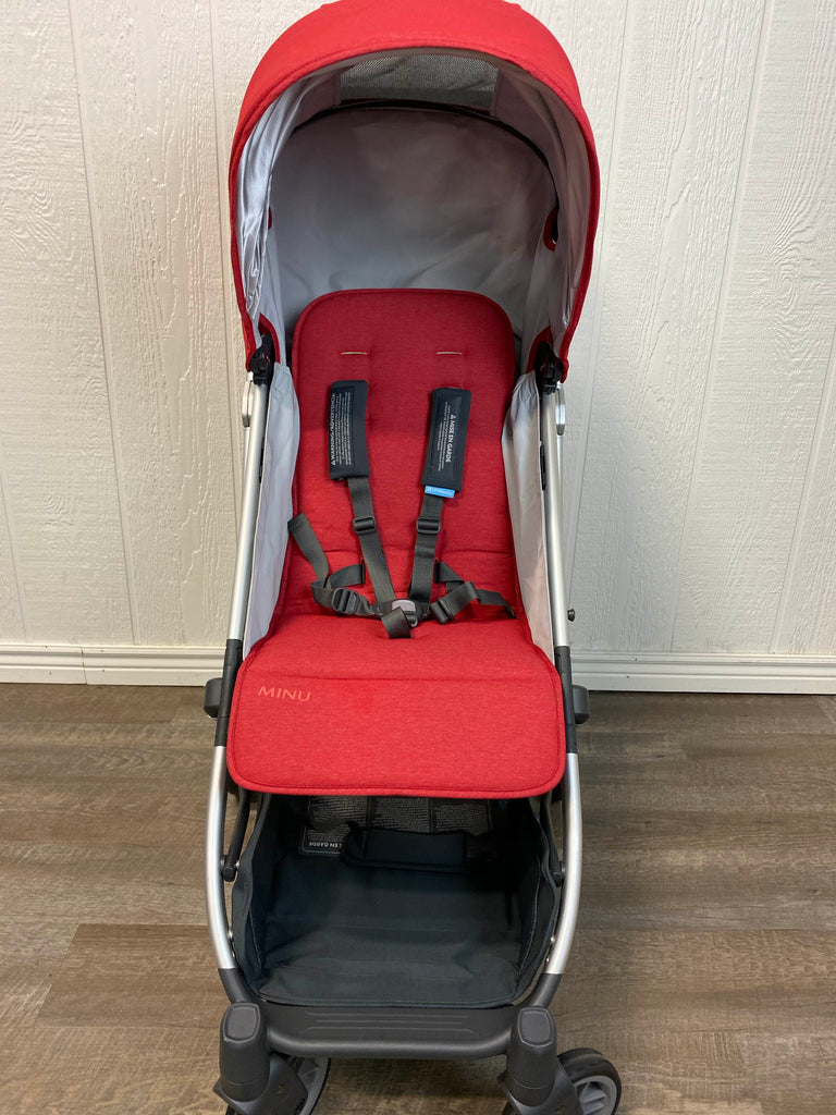 UPPAbaby Minu Stroller In Denny (Red Melange/Silver/Black Leather)