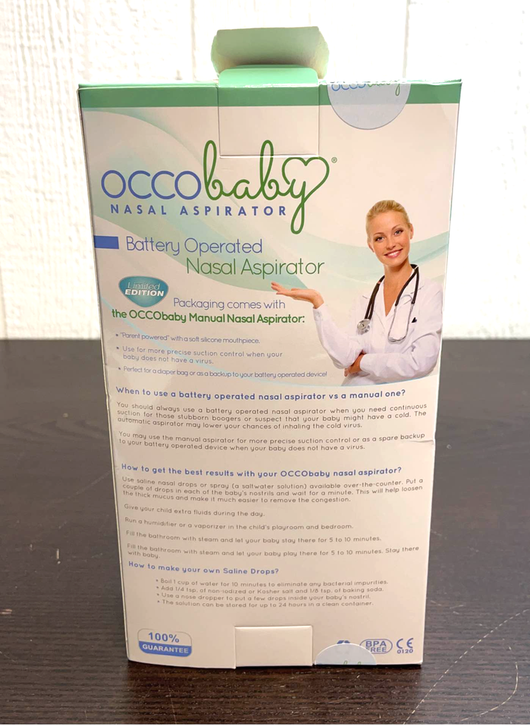 Occobaby Baby Nasal Aspirator - Safe Hygienic and Quick Battery Operated Nose Cleaner