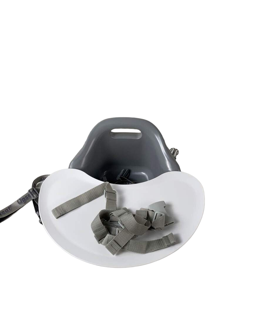 Upseat Baby Floor Chair and Booster Seat with Tray, Grey