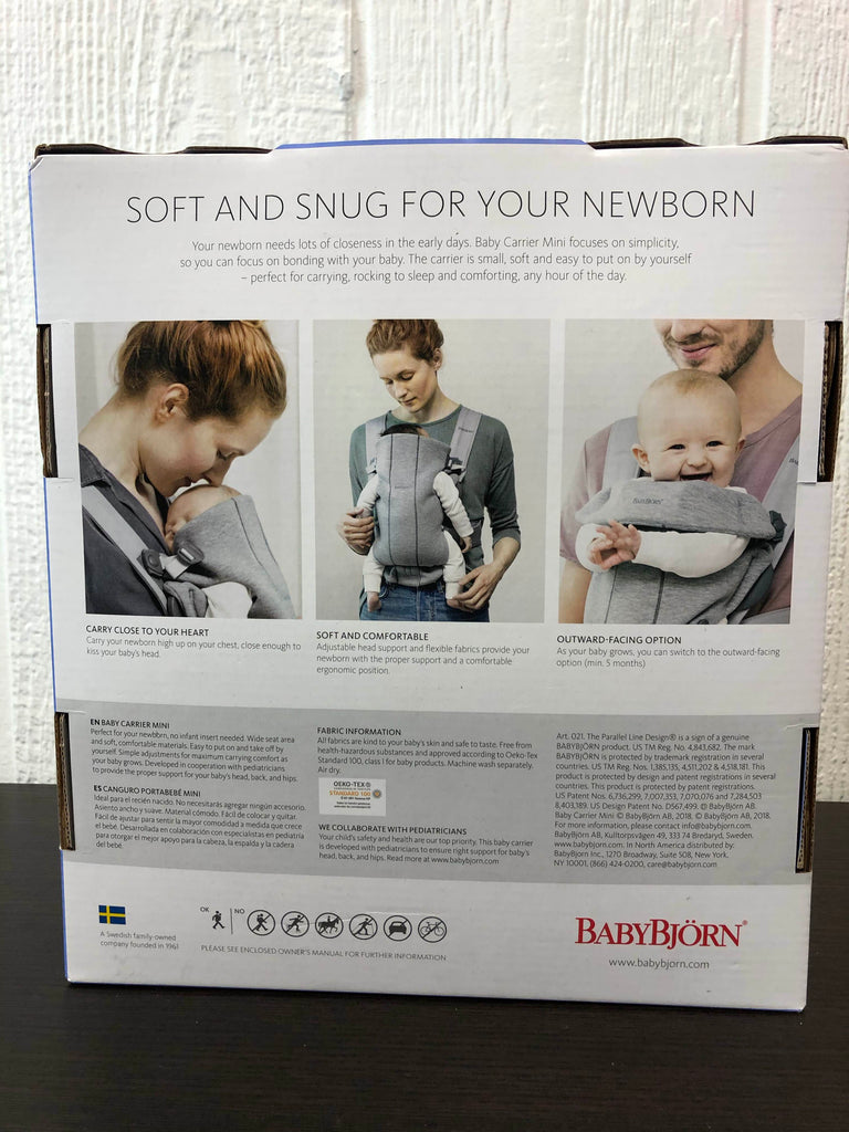 BabyBjorn Baby Carrier Mini, Charcoal Gray, 3D Jersey