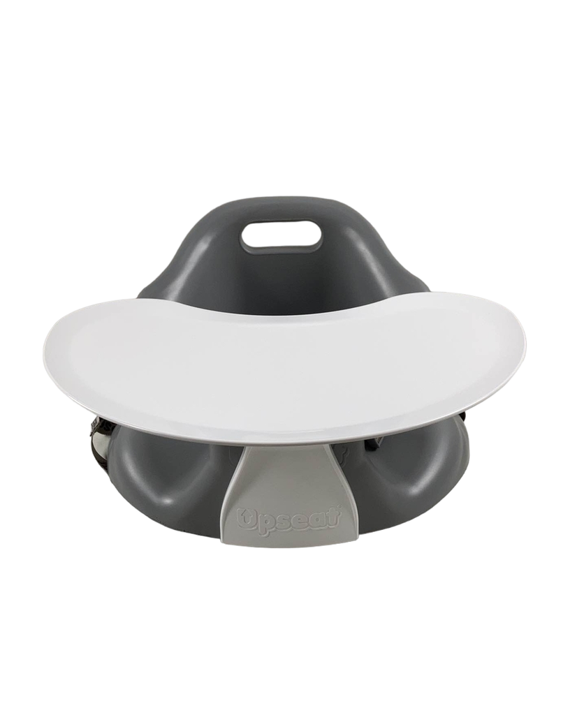 Upseat Baby Floor Chair and Booster Seat with Tray, Grey