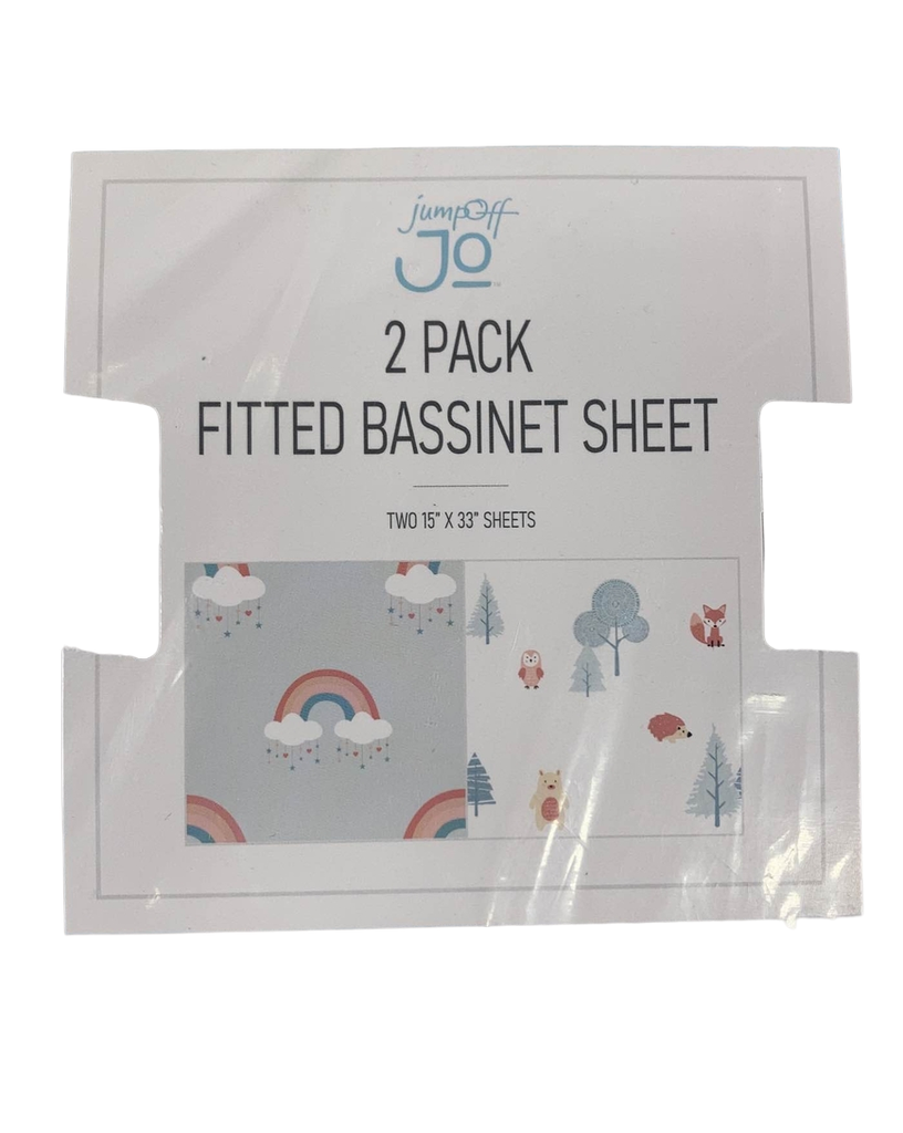 JumpOff Jo 2 Pack Fitted Sheets, Woodland Rainbow