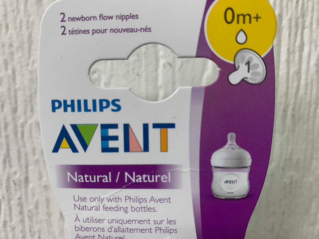 NEW Philips Avent Natural Baby Newborn Flow Bottle Nipples 0m+/2 Nipples