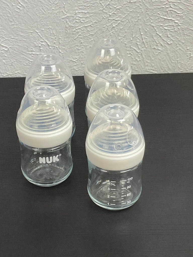 NUK Simply Natural Glass Bottles, 4oz, 5 Pack