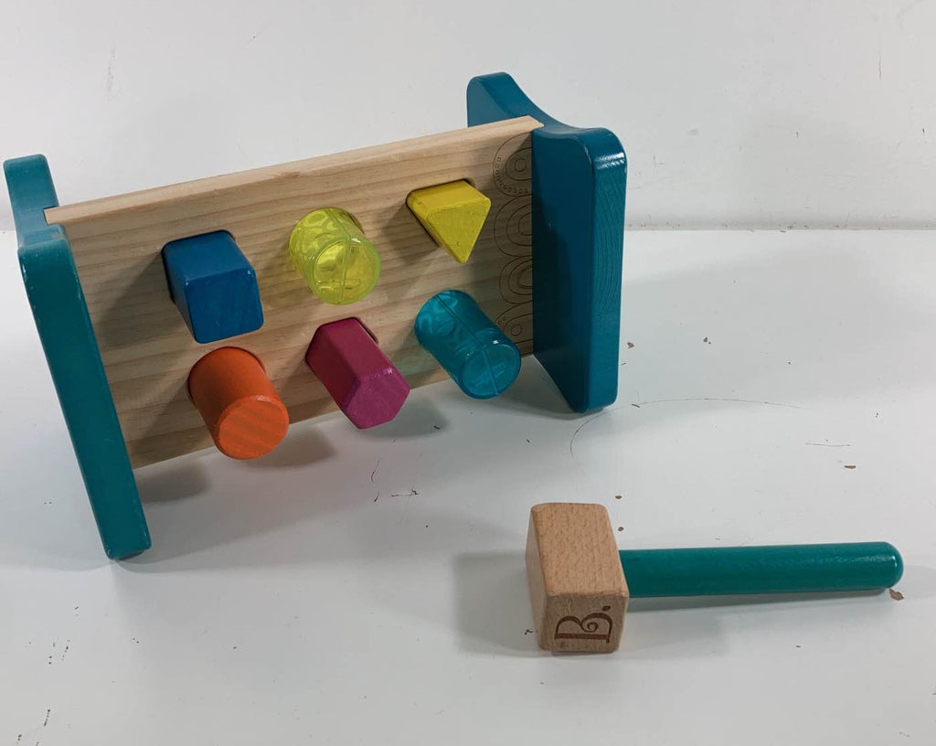 B. toys Wooden Shape Sorter Hammering Bench