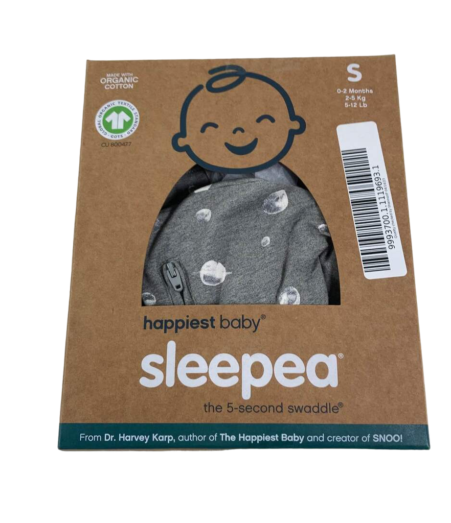 Happiest Baby Sleepea 5-Second Swaddle - 100% Organic Cotton Baby Swaddle  Blanket - Doctor Designed Promotes Healthy Hip Development (Graphite