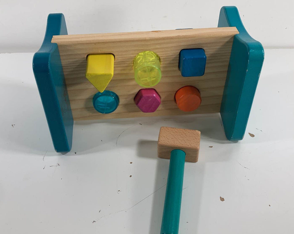 B. toys Wooden Shape Sorter Hammering Bench
