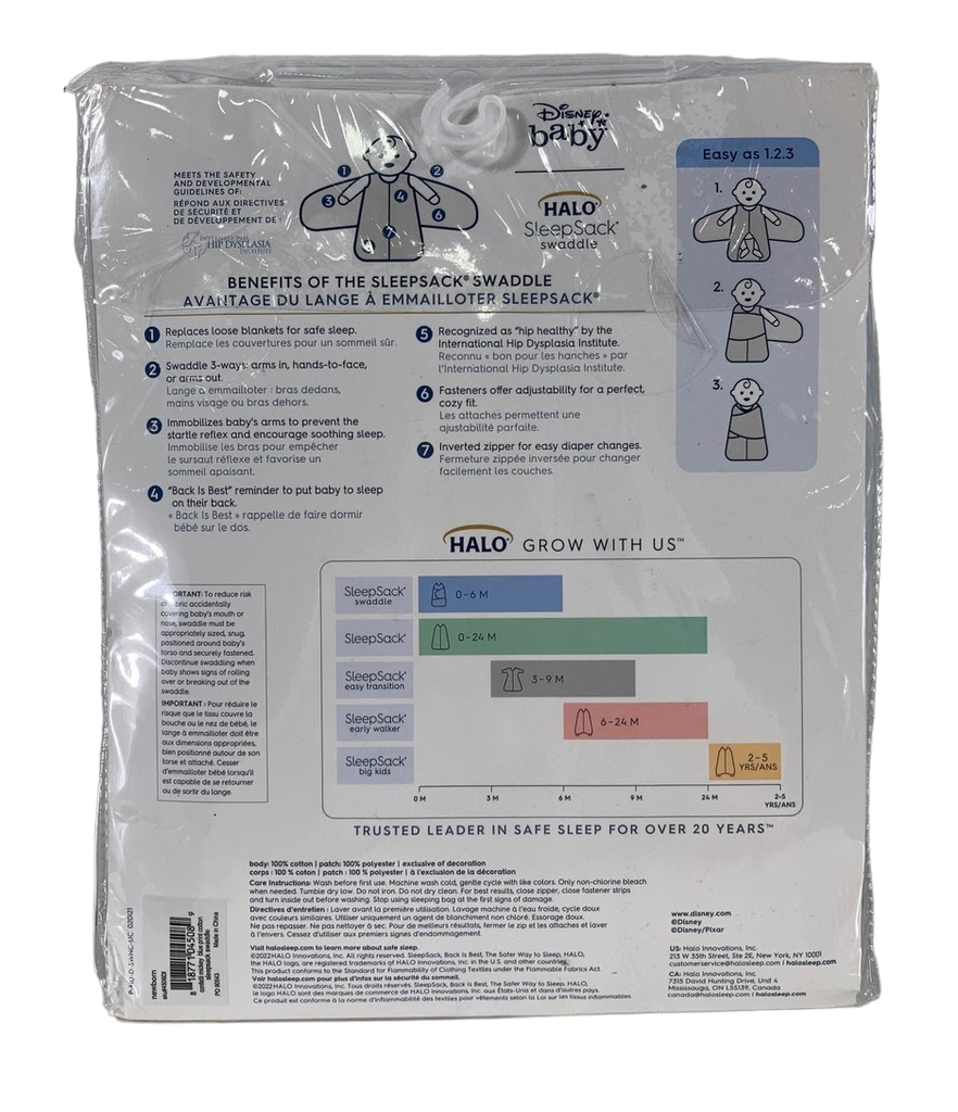 Halo SleepSack Swaddle, Newborn, Confetti Mickey Blue