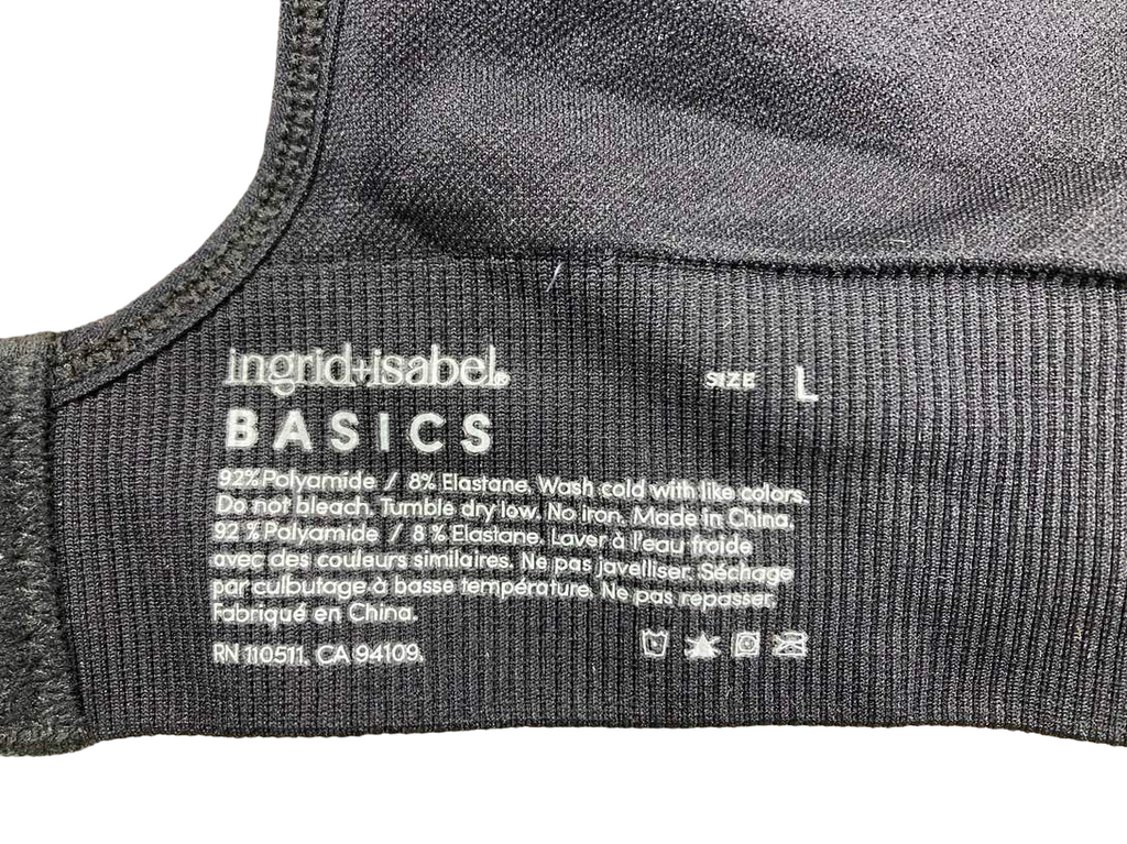 Ingrid & Isabel Drop Cup Nursing Bra, Black, Large