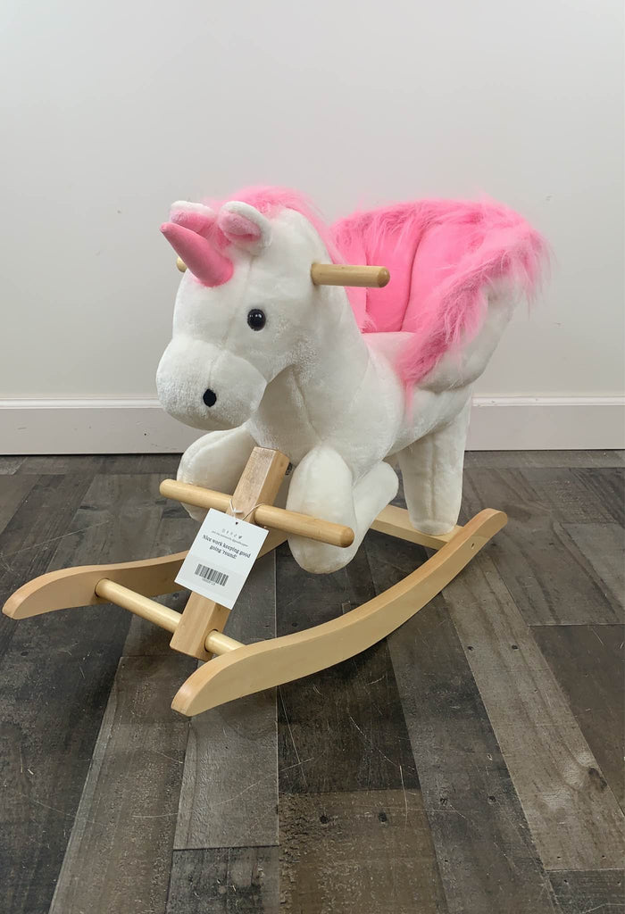 Qaba Kids Plush Ride On Rocking Horse Chair With Nursery Rhyme Sounds