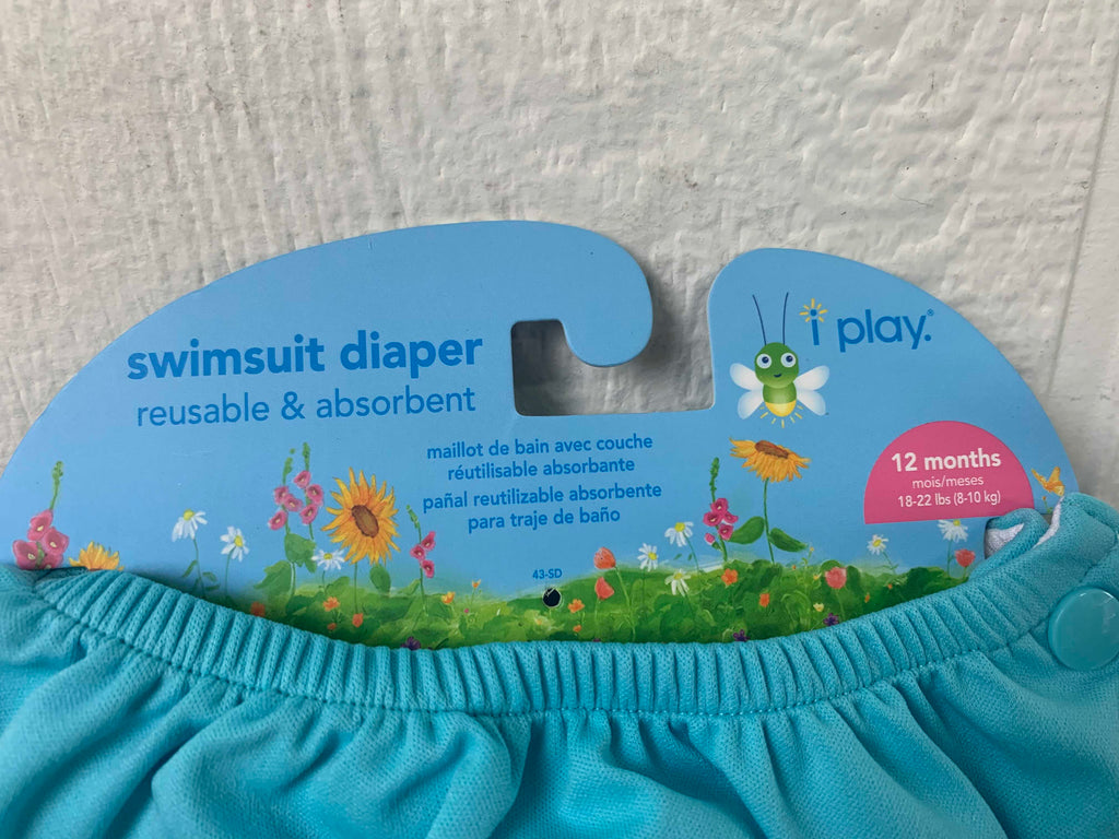 iPlay Reusable Swim Diaper, 12 Months, Blue