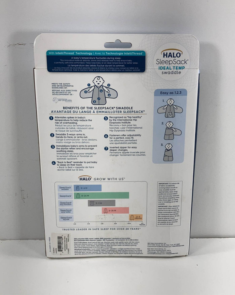 Halo Ideal Temp Swaddle, Newborn, Oatmeal/Pink