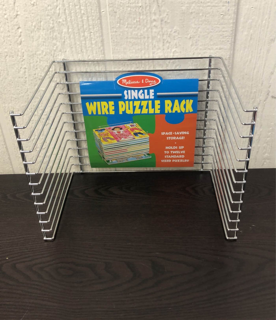 Melissa & Doug Deluxe Metal Wire Puzzle Storage Rack For 12 Small