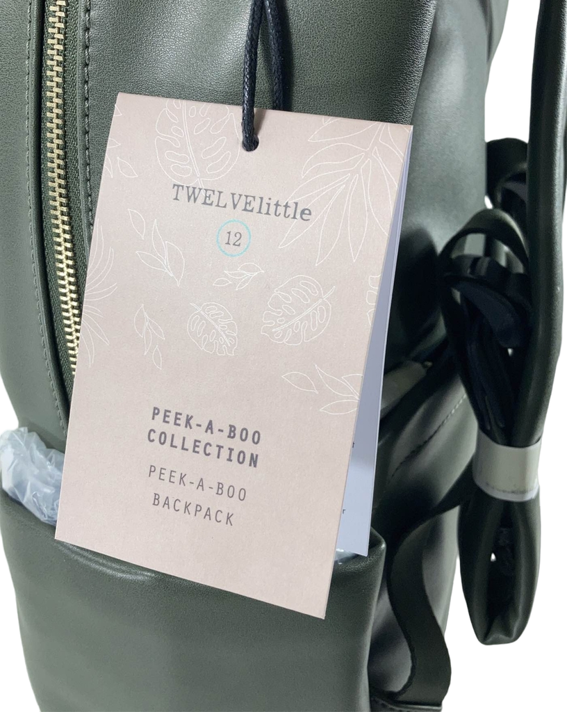 Twelvelittle Peekaboo Backpack Diaper Bag, Olive