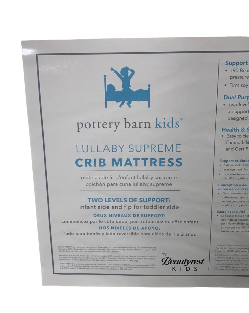 Pottery barn hotsell lullaby mattress