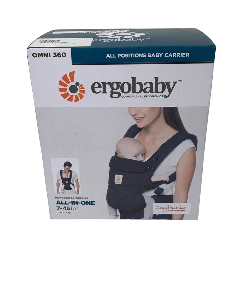 Ergobaby Omni 360 All-Position Baby Carrier for Newborn to Toddler with  Lumbar Support (7-45 Pounds), Pure Black, 1 Count (Pack of 1)
