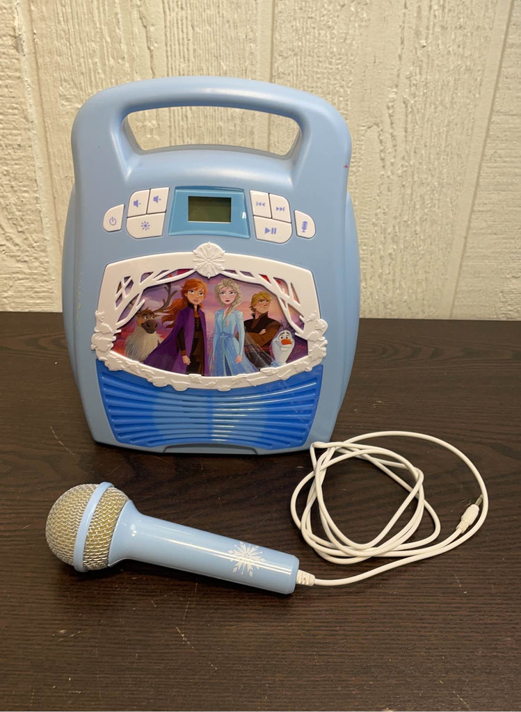 DISNEY FROZEN KARAOKE MACHINE CD PLAYER WITH Lights, Microphone, Frozen CD