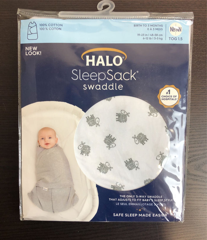 Halo Cotton Sleepsack, Newborn, Lamb Scribble White