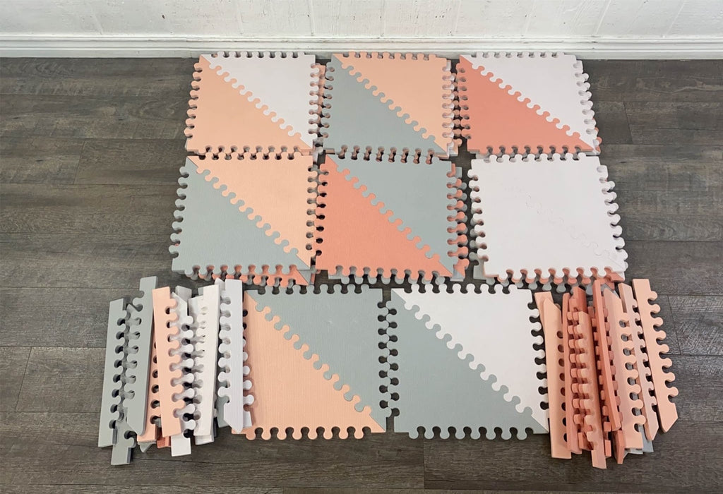 Skip Hop Interlocking Foam Floor Tiles Playspot, Grey/Peach