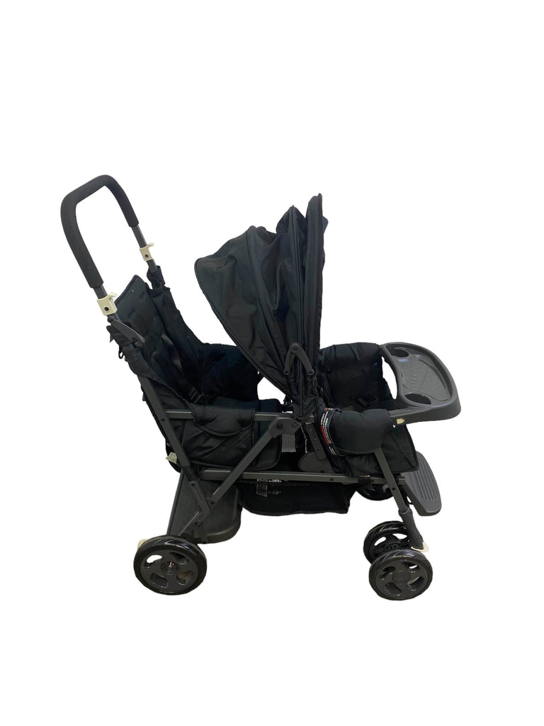 Joovy Caboose Too Graphite Sit and Stand Double Stroller, 2021, Black