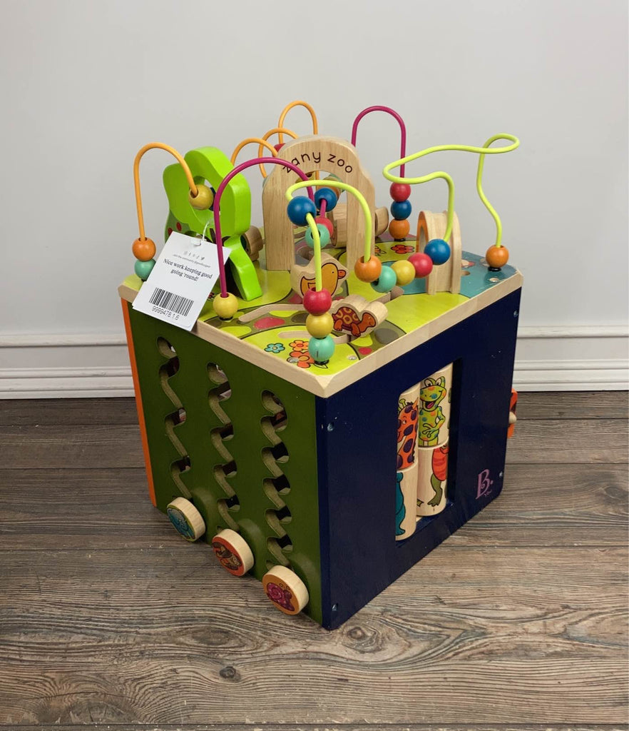 B. toys Zany Zoo Wooden Activity Cube