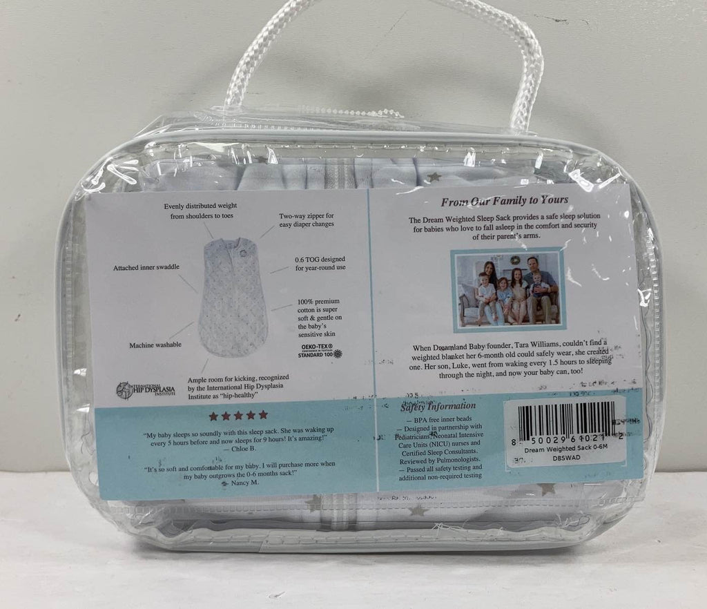 Dreamland Weighted Swaddle, 06 Months, Grey Star