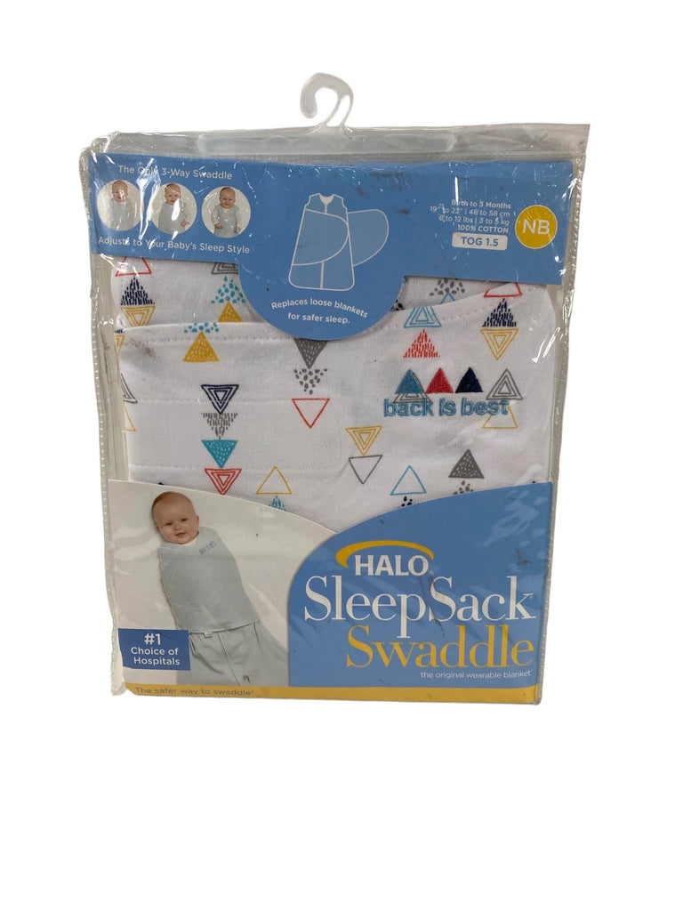 Halo SleepSack Swaddle, Newborn, Multi Color Triangle