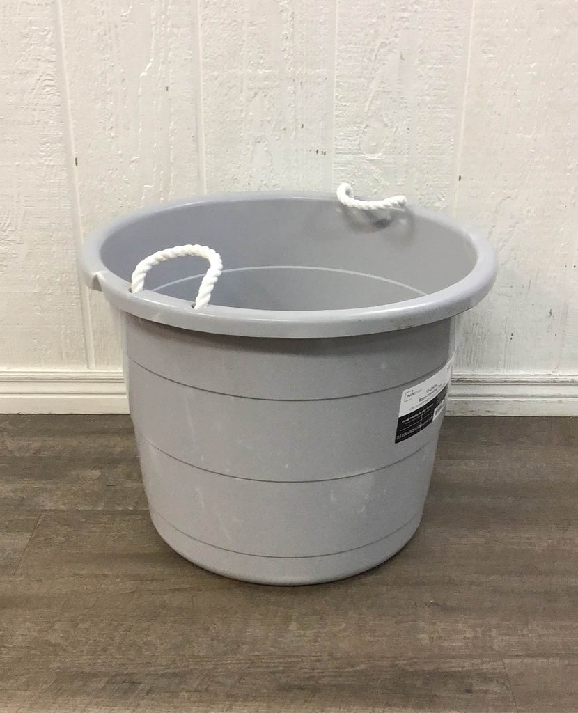 Life Story Black Round Bucket With Rope Handles, 17 Gal.