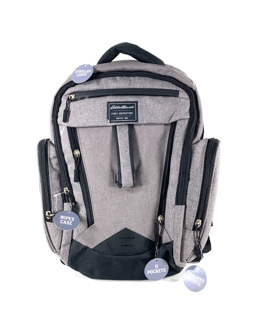Eddie Bauer Places Spaces Traverse Backpack Diaper Bag Gray