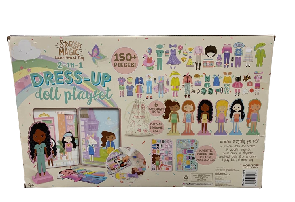 Horizon Group USA Story Magic Wooden DressUp Doll Playset