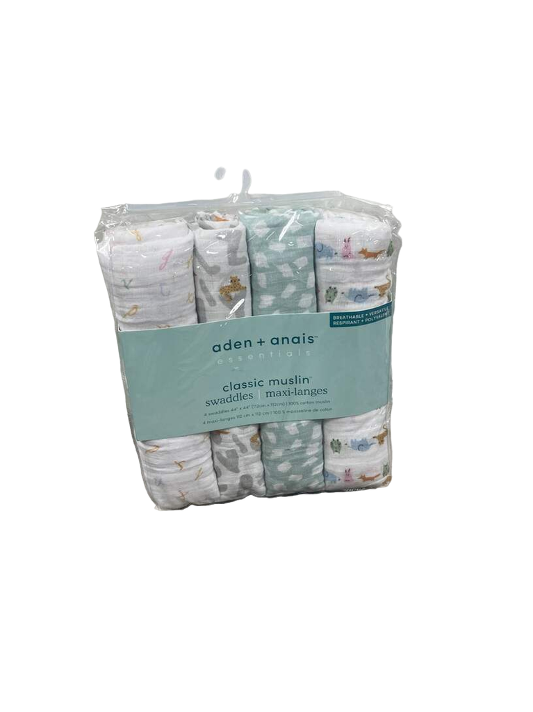 Aden + Anais Essentials Cotton Muslin Swaddle, 4pk