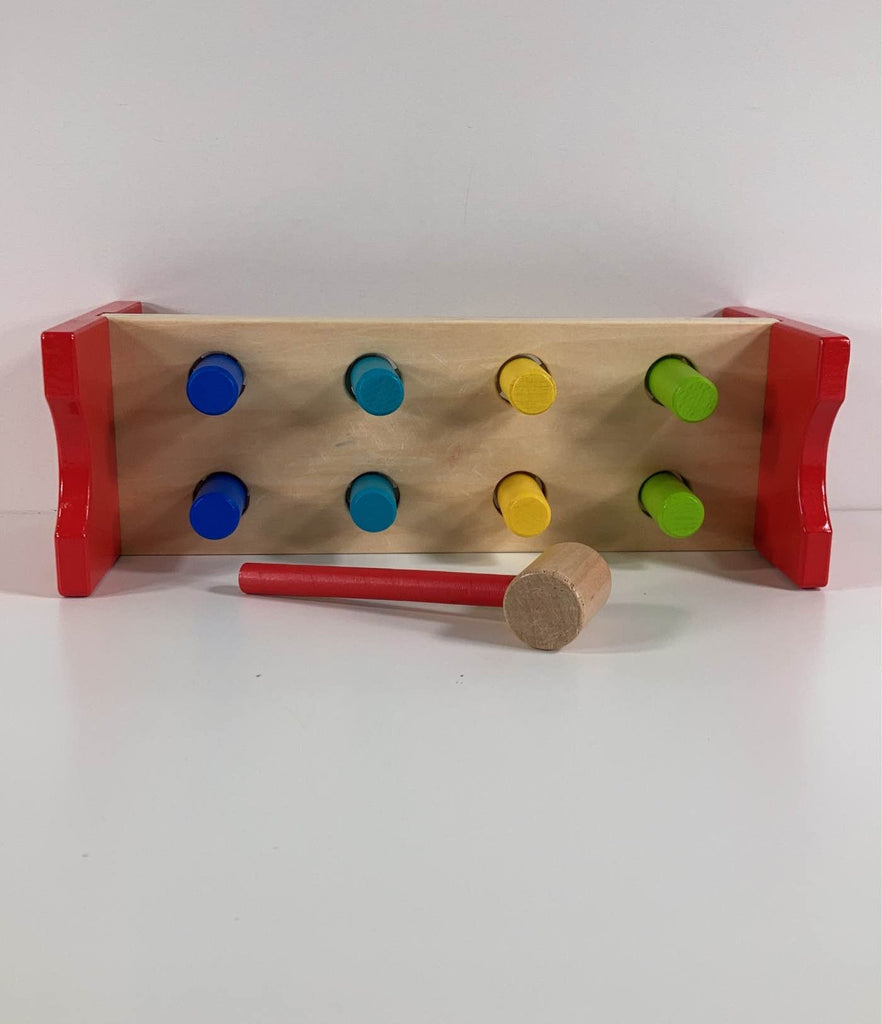 B. toys Wooden Shape Sorter Hammering Bench