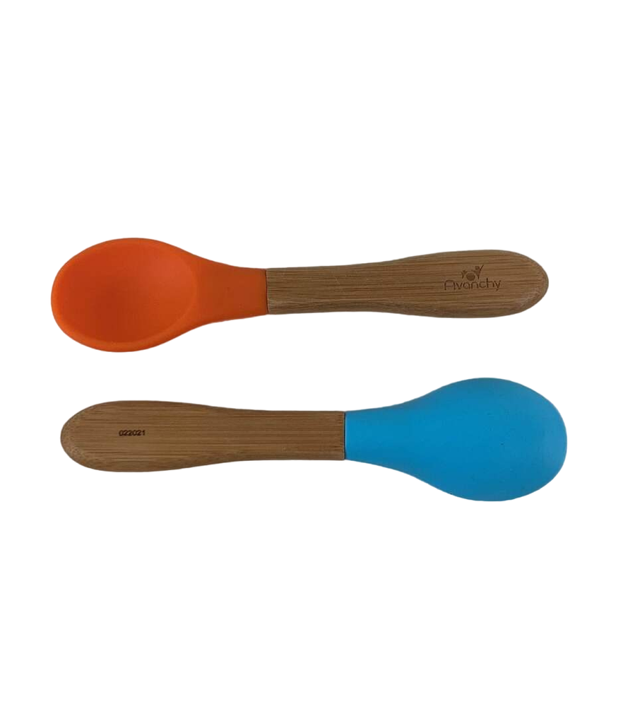 Avanchy Bamboo and Silicone Infant Spoons 5 Pack