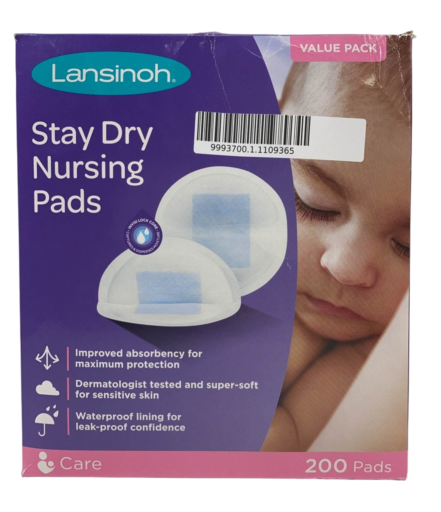 Littletown Lansinoh Stay Dry Disposable Nursing Pads, 60 Count