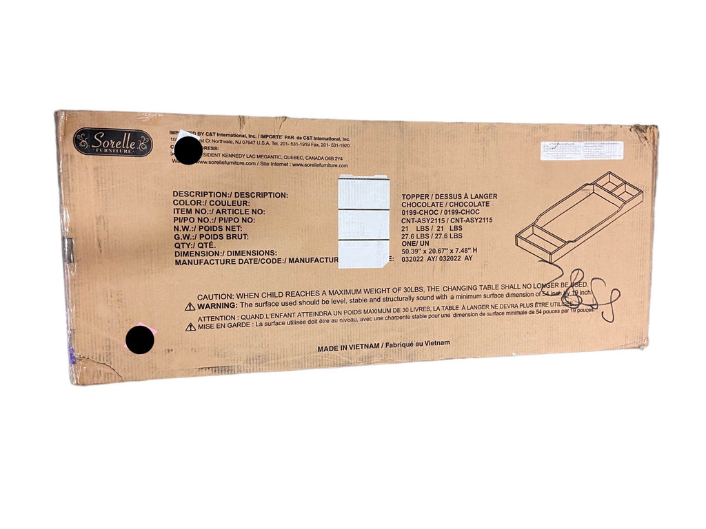 Sorelle Providence Changing Table Topper, Chocolate